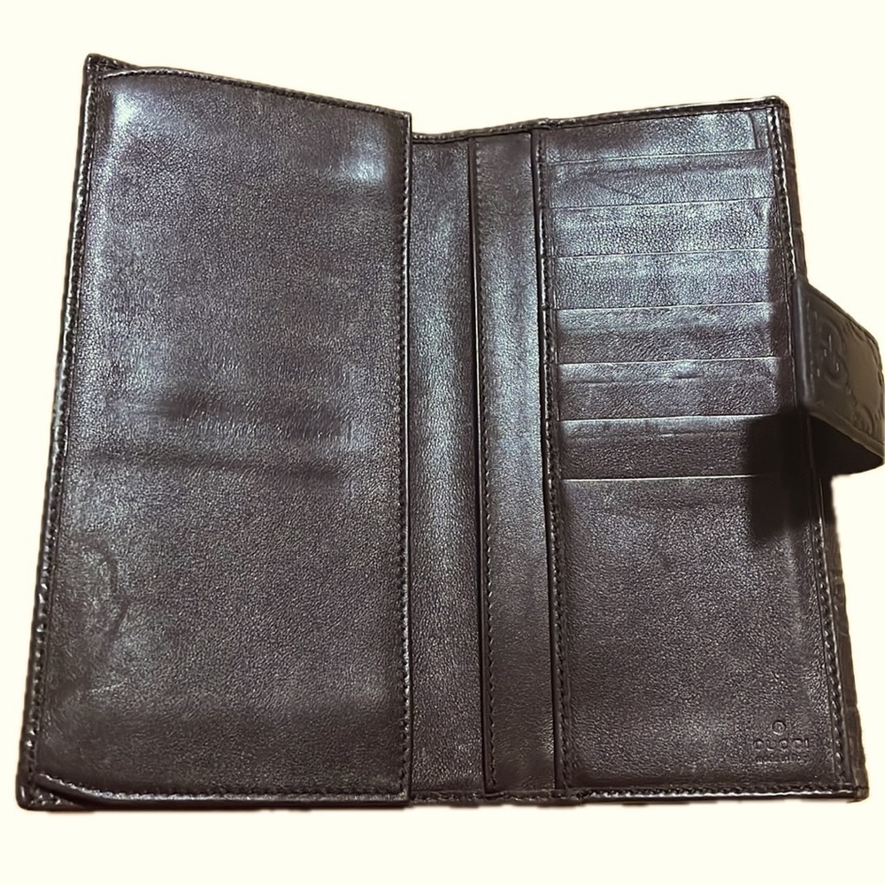 Gucci Guccissima Interlocking Leather Long Wallet, Brown - Picture 11 of 16